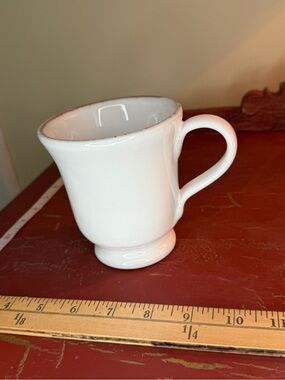 Vietri White Pedestal Ceramic Mug with Handle